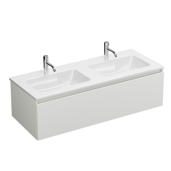 Burgbad LIN20 Doppelwaschtisch mit Unterschrank Set 123 cm