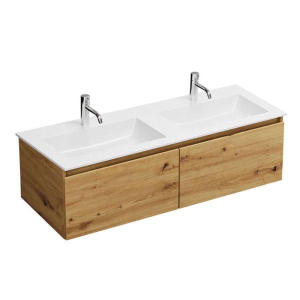 Burgbad LIN20 Doppelwaschtisch mit Unterschrank Set 123 cm