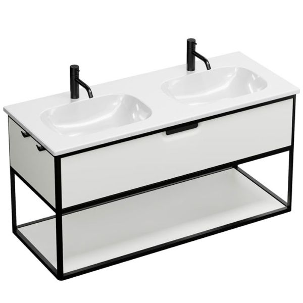Burgbad Vry Doppelwaschtisch mit Unterschrank - 123 cm