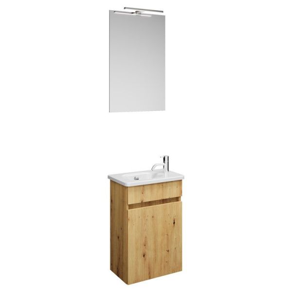 Burgbad Rocio Badmöbel Set 45 cm Eiche Dekor Silber