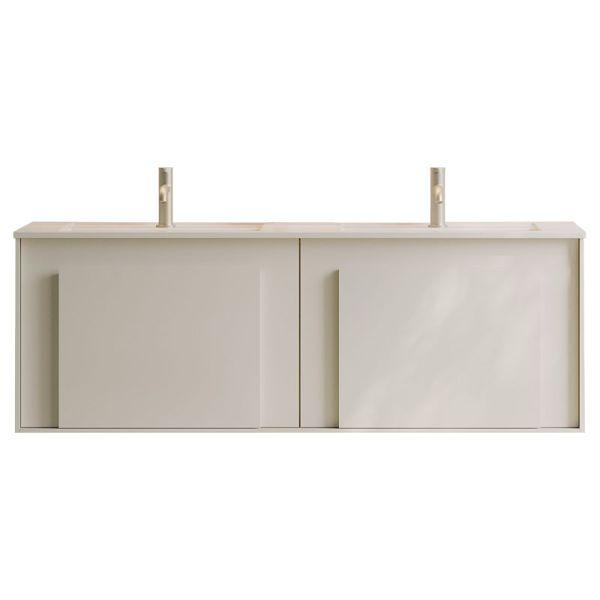 Burgbad Moto Mineralguss-Doppelwaschtisch mit Unterschrank 123 cm