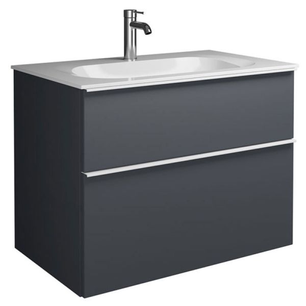 Burgbad Fiumo 2.0 Waschtisch mit Unterschrank Set - 82 cm