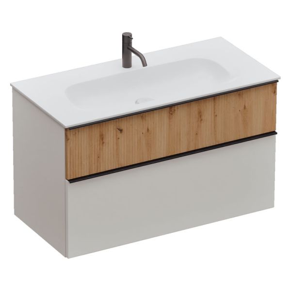 Burgbad Fiumo 2.0 Waschtisch mit Unterschrank Set - 102 cm