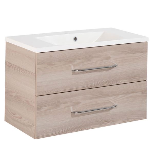 Fackelmann B.clever Waschtisch mit Unterschrank - 90 cm Alaska Esche