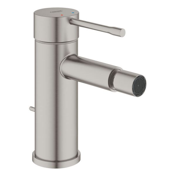 Grohe Essence Bidetarmatur mit Zugstangen-Ablaufgarnitur supersteel