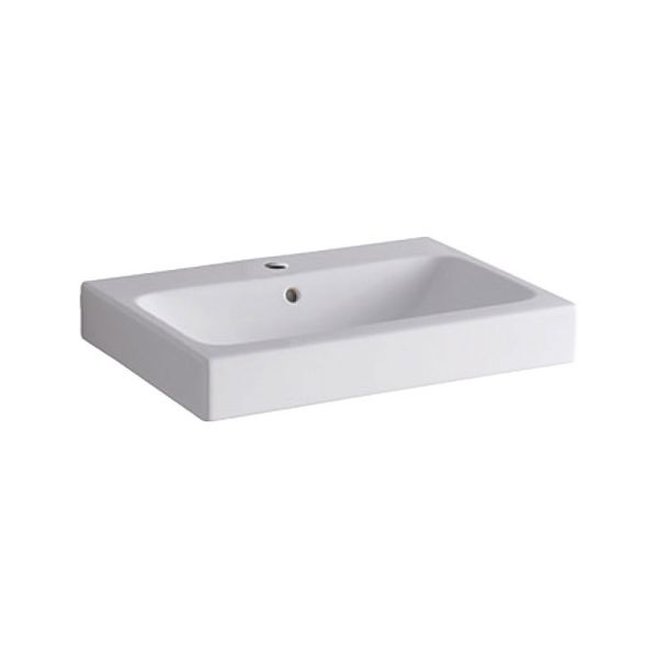 Geberit iCon Waschtisch - Hahnloch, Überlauf, weiß, KeraTect