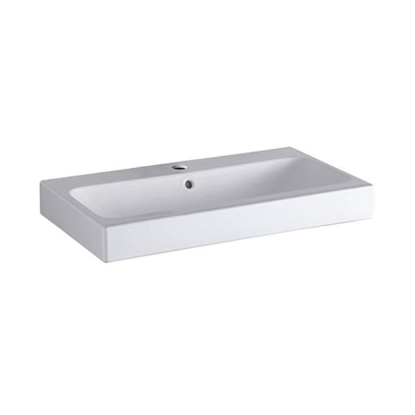 Geberit iCon Waschtisch - Hahnloch, Überlauf, weiß, KeraTect