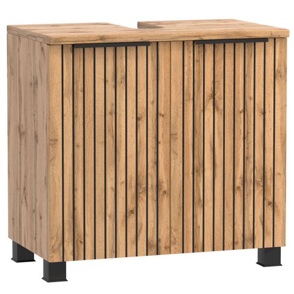 Held Möbel Ashton Waschbeckenunterschrank - 60 cm, 2 Türen, Siphonausschnitt