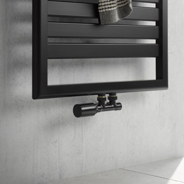 HSK Designheizkörper Anschlussarmaturen - Mittelanschluss Wand - Eckvariante