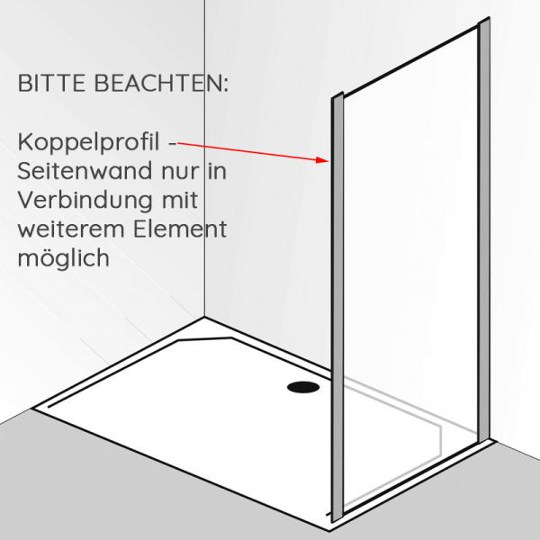 HSK Solida Seitenwand 90 cm Skizze