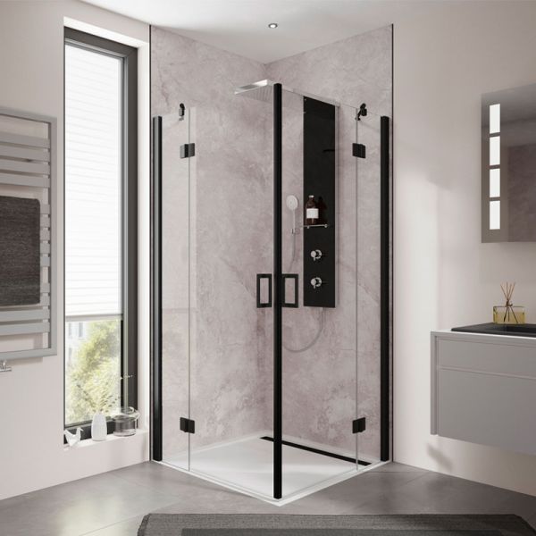 HSK Aperto Dusche mit Eckeinstieg - 2 pendelbare Drehtüren und 2 Festelemente