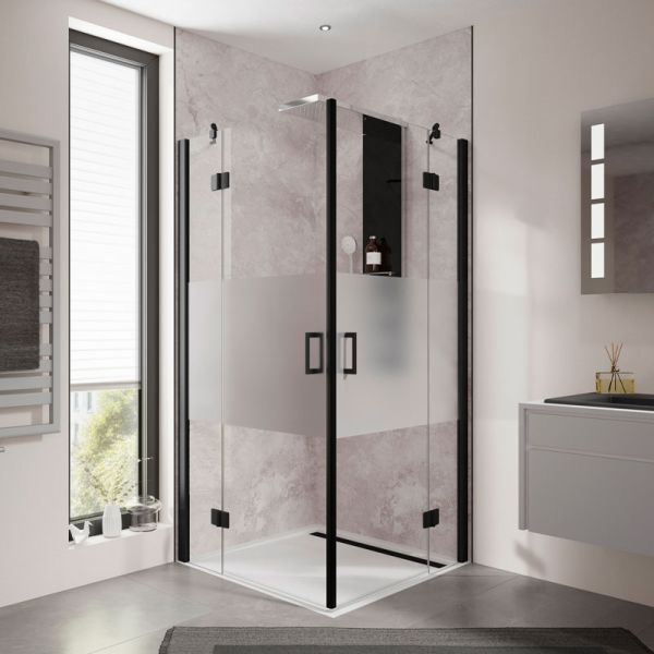 HSK Aperto Dusche mit Eckeinstieg - 2 pendelbare Drehtüren und 2 Festelemente