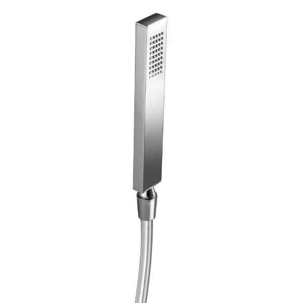 HSK Shower und Co Handbrause Eckig, inkl. Brauseschlauch, silber