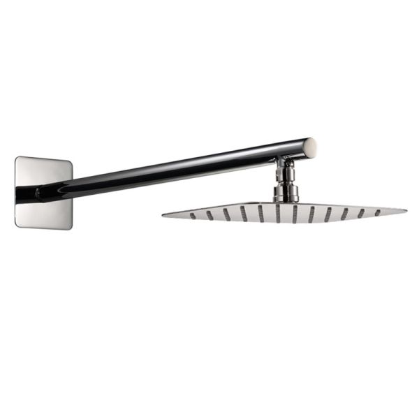 HSK Shower und Co Kopfbrause Softcube mit Wandarm gerade, superflach, 30 x 20 cm