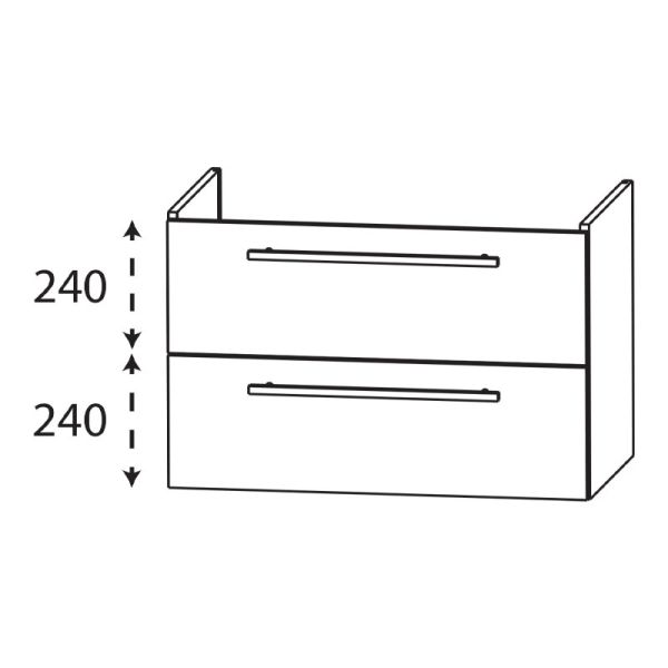 Laguna Waschtischunterschrank 85 cm Skizze