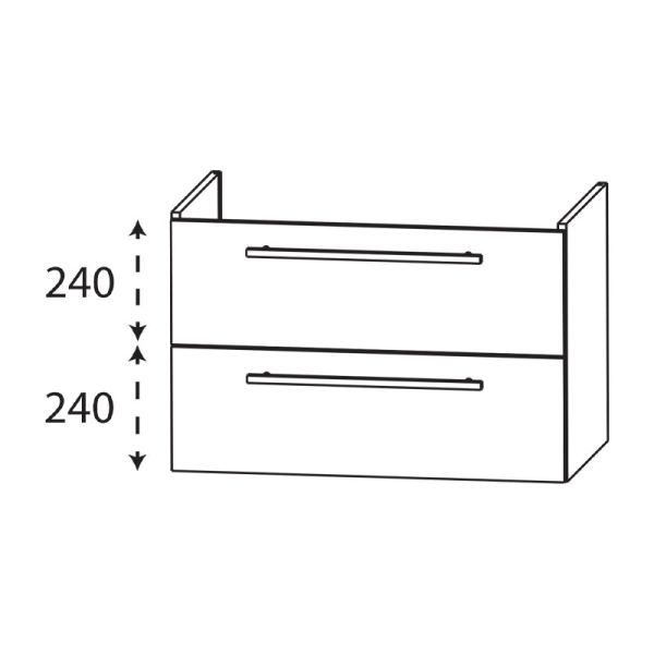 Laguna Waschtischunterschrank 55 cm Skizze