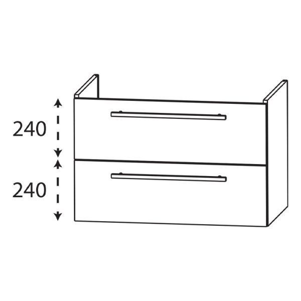 Laguna Waschtischunterschrank 55 cm Skizze