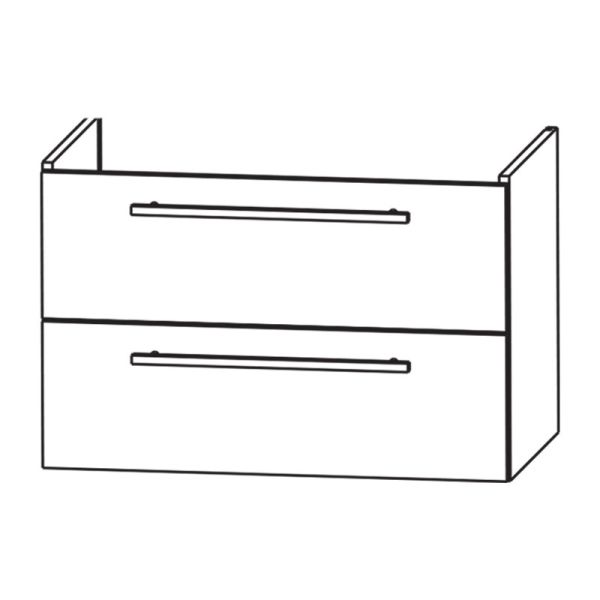 Laguna Waschtischunterschrank 94 cm mit 2 Auszügen Skizze