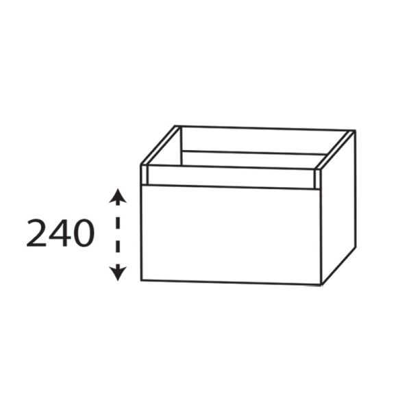 Laguna Highline 100 Unterschrank für Waschtischverlängerung - 80 cm Skizze