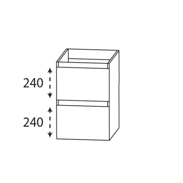 Laguna Highline 100 Unterschrank für Waschtischverlängerung - 30 cm Skizze