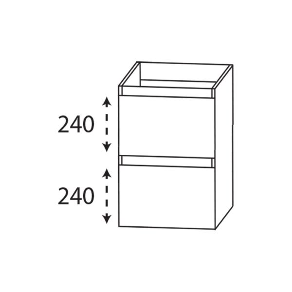 Laguna Highline 100 Unterschrank für Waschtischverlängerung - 60 cm Skizze