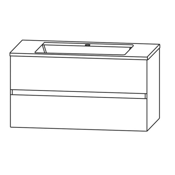 Laguna Spirit Waschtisch mit Unterschrank - 102 cm Skizze