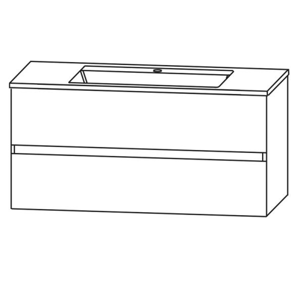 Laguna Spirit Waschtisch mit Unterschrank - 122 cm Skizze