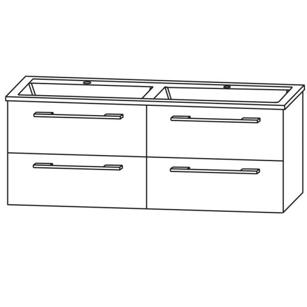 Laguna Spirit Waschtischunterschrank - 142 cm Skizze
