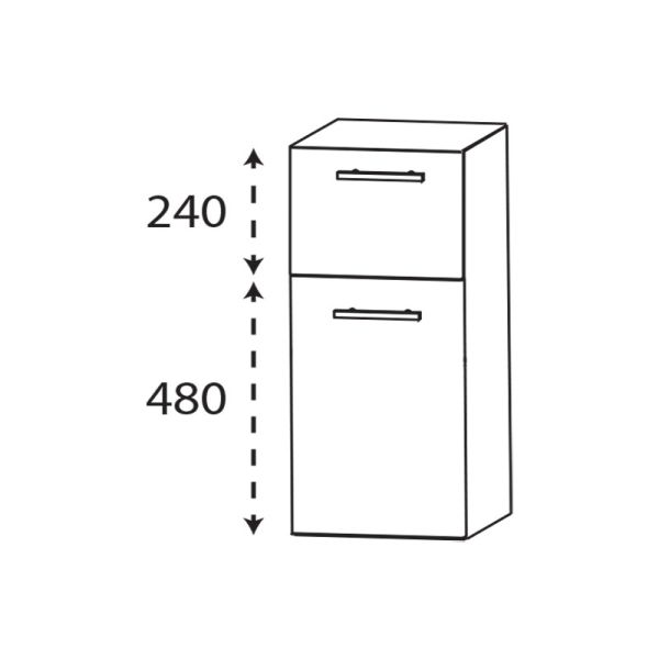 Laguna Ergänzungsschrank Unterschrank - 40 cm Skizze