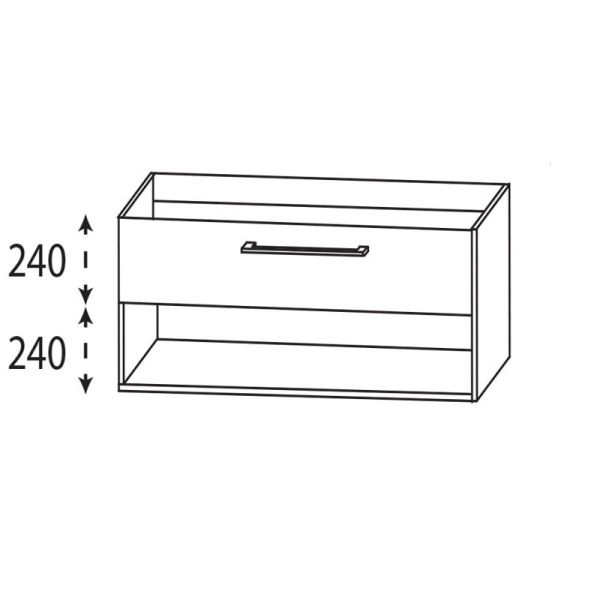 Laguna Platino 2.0 Waschtischunterschrank - 70 cm Skizze