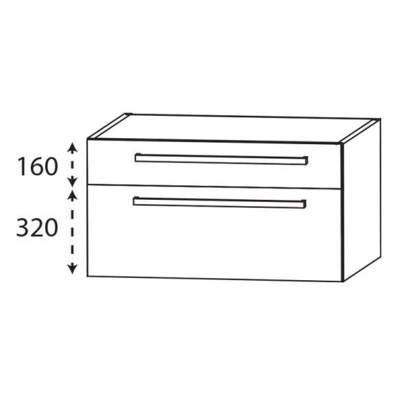 Laguna Platino 2.0 Waschtischunterschrank - 70 cm Skizze