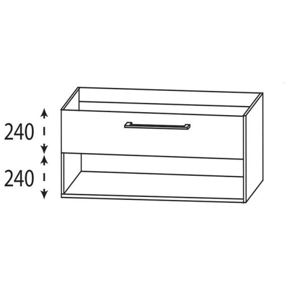 Laguna Platino 2.0 Waschtischunterschrank - 80 cm Skizze
