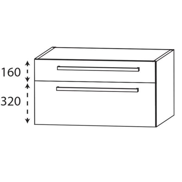 Laguna Platino 2.0 Waschtischunterschrank - 120 cm Skizze