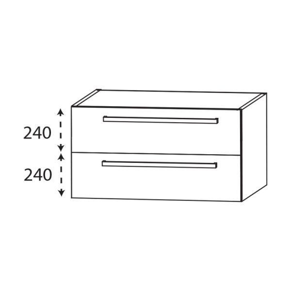 Laguna Platino 2.0 Waschtischunterschrank - 60 cm Skizze