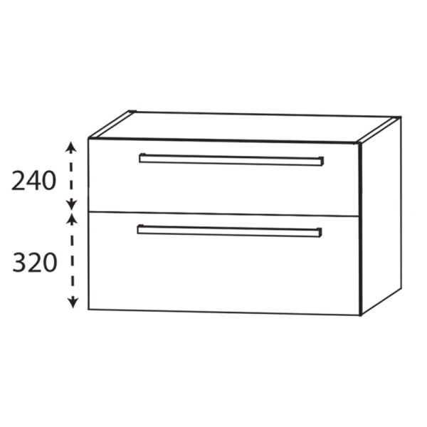 Laguna Platino 2.0 Waschtischunterschrank - 100 cm Skizze