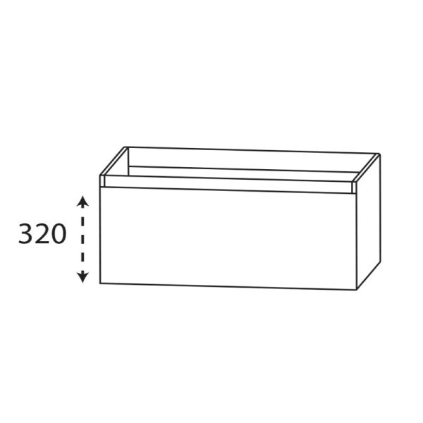 Laguna Reflex Waschtischunterschrank - 90 cm Skizze