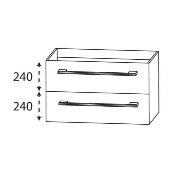 Laguna Reflex Waschtischunterschrank - 100 cm Skizze