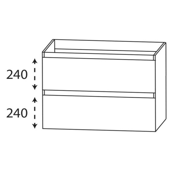Laguna Reflex Waschtischunterschrank - 90 cm Skizze