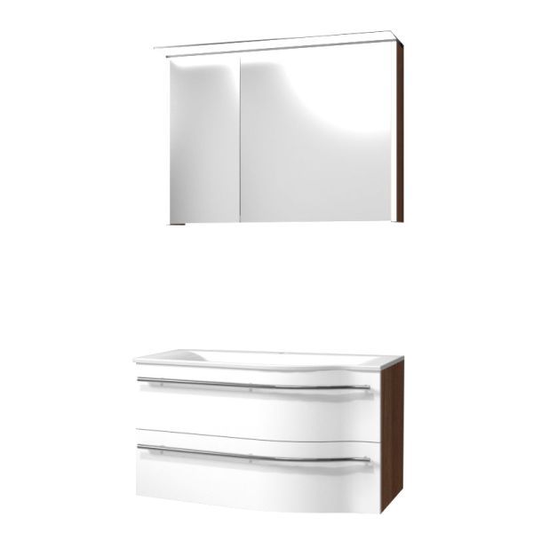 Laguna Laola Badmöbel Set 90 cm mit Spiegelschrank links