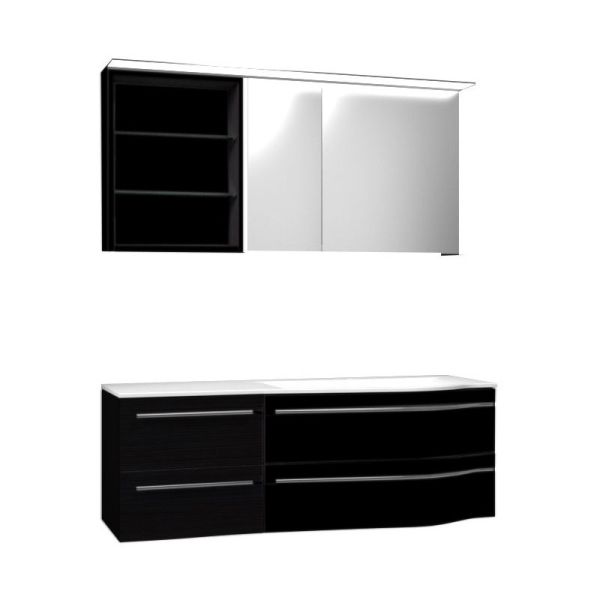Laguna Laola Badmöbel Set 140 cm mit Spiegelschrank Serie B links