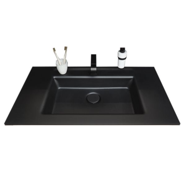 Laguna Highline 250 Möbelwaschtisch - 93,2 cm, Glas schwarz matt