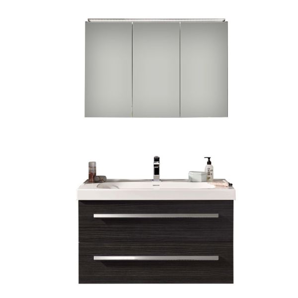 Lanzet K1 Badmöbel Set 3 - Spiegelschrank, Keramik-WT und WTU