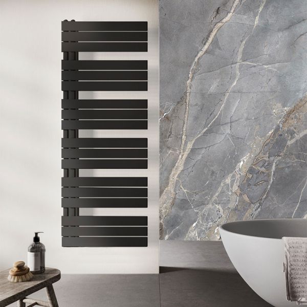 Nordholm Aspen E Paneelheizkörper - 164 cm, rein elektrisch, Schwarz, Ambiente