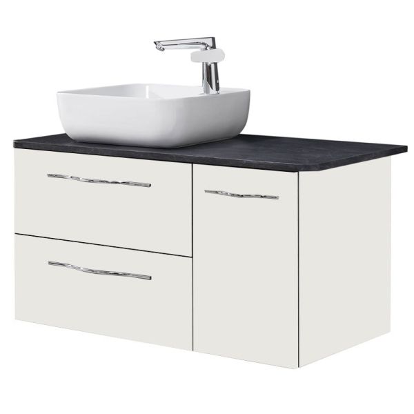 Pelipal PCON Aufsatzbecken mit Waschtischplatte und Unterschrank 107 cm