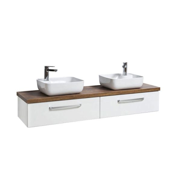 Pelipal PCON Aufsatzbecken mit Waschtischplatte und Unterschrank 152 cm