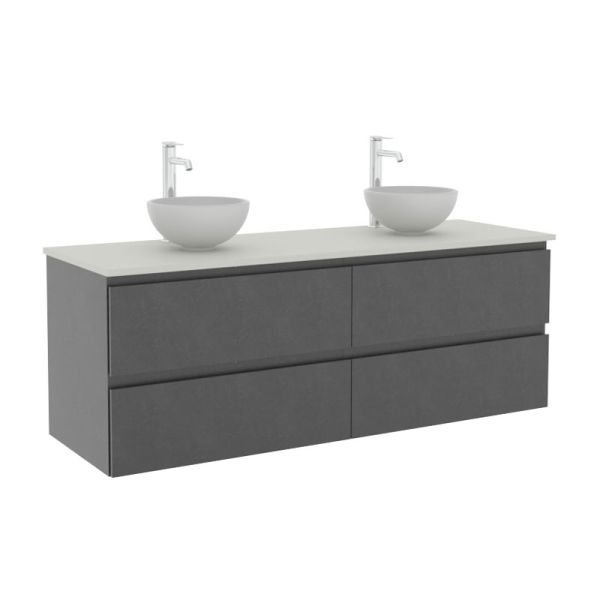 Pelipal PCON Aufsatzbecken mit Waschtischplatte und Unterschrank 152 cm