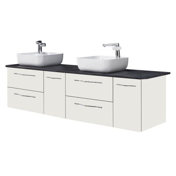 Pelipal PCON Aufsatzbecken mit Waschtischplatte und Unterschrank 190 cm