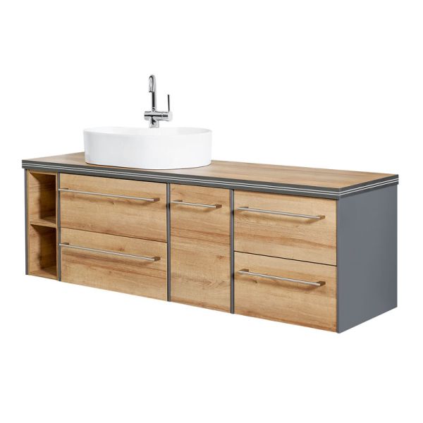 Pelipal PCON Aufsatzbecken mit Waschtischplatte und Unterschrank 162 cm