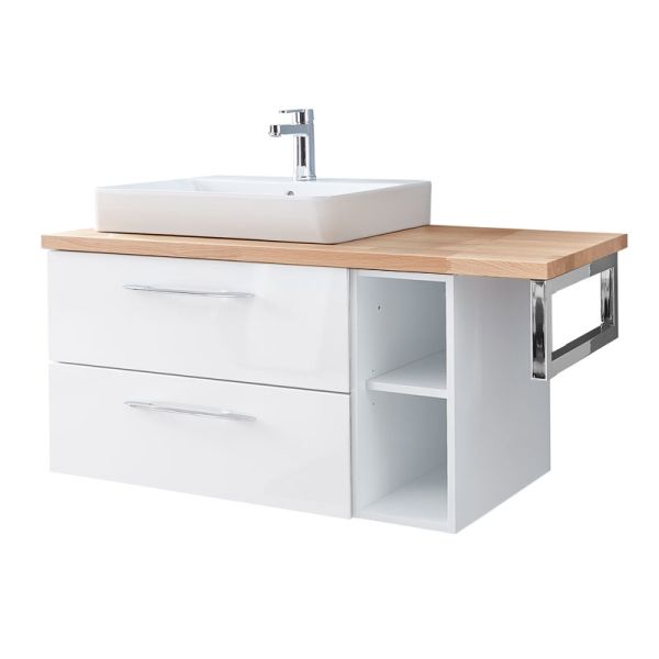 Pelipal PCON Aufsatzbecken mit Waschtischplatte und Unterschrank 113 cm