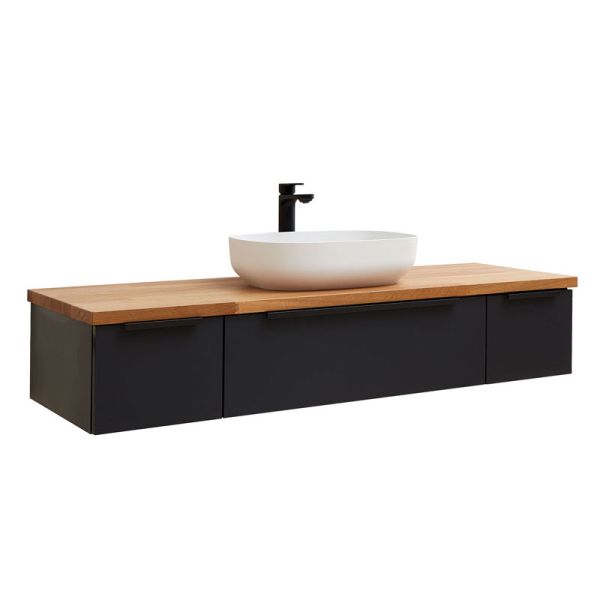 Pelipal PCON Aufsatzbecken mit Waschtischplatte und Unterschrank 137 cm